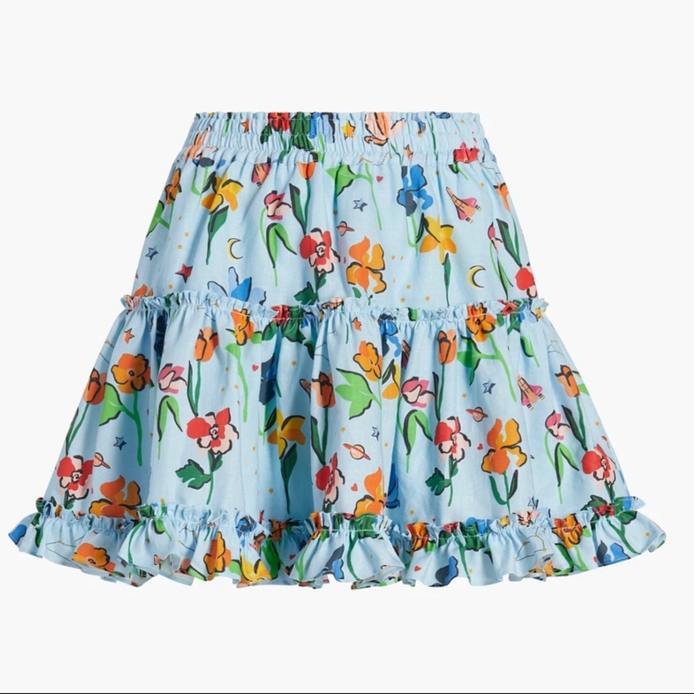 Hill House Paz Skirt, Light Blue Space Floral